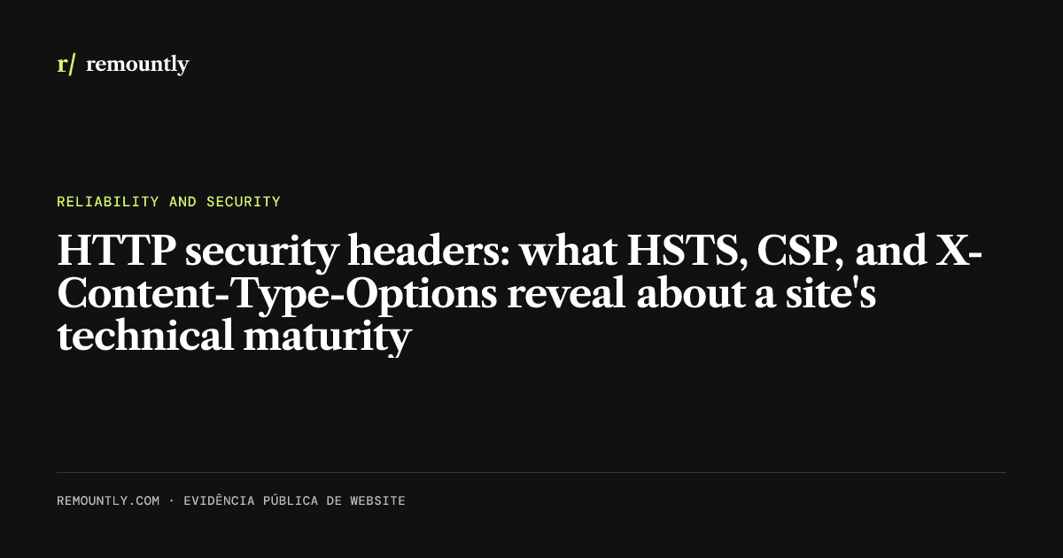 Cover image for the article: HTTP security headers: what HSTS, CSP, and X-Content-Type-Options reveal about a site's technical maturity