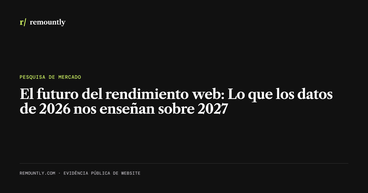 Portada del artículo: El futuro del rendimiento web: Lo que los datos de 2026 nos enseñan sobre 2027