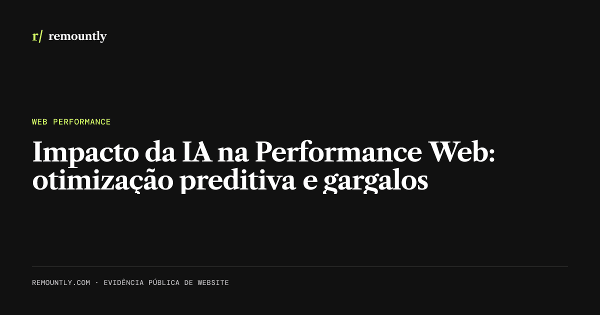 Capa do artigo: Impacto da IA na Performance Web: otimização preditiva e gargalos