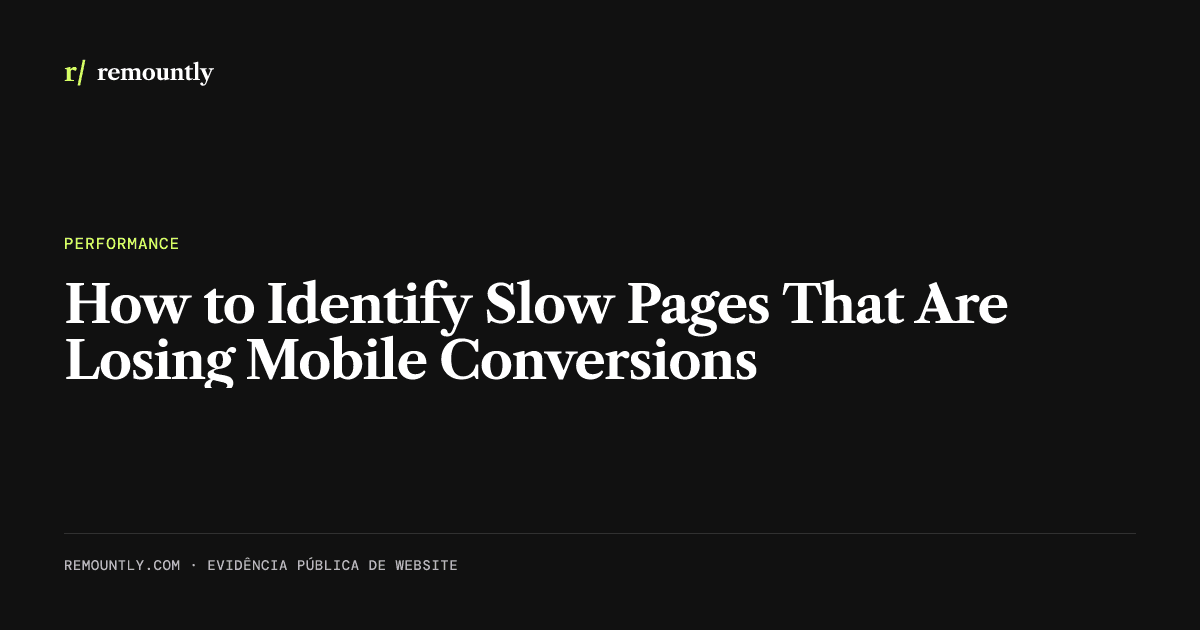 Cover image for the article: How to Identify Slow Pages That Are Losing Mobile Conversions
