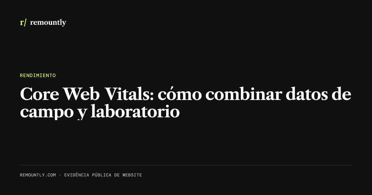 Portada del artículo: Core Web Vitals: cómo combinar datos de campo y laboratorio