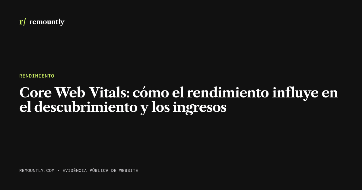 Portada del artículo: Core Web Vitals: cómo el rendimiento influye en el descubrimiento y los ingresos