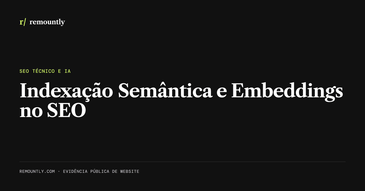 Capa do artigo: Indexação Semântica e Embeddings no SEO