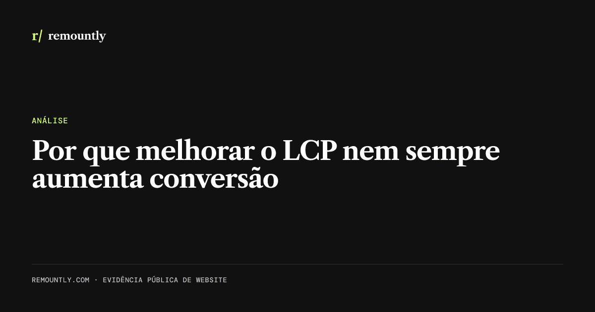 Capa do artigo: Por que melhorar o LCP nem sempre aumenta conversão