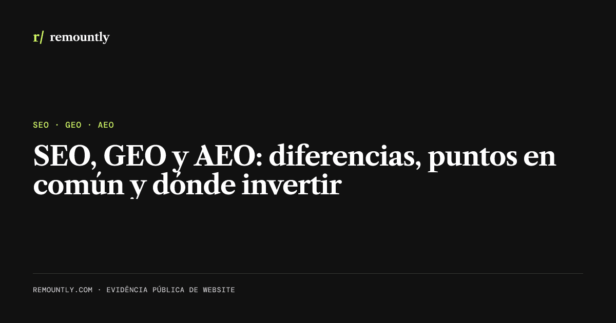 Portada del artículo: SEO, GEO y AEO: diferencias, puntos en común y dónde invertir