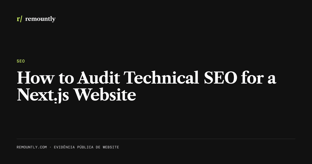 Cover image for the article: How to Audit Technical SEO for a Next.js Website