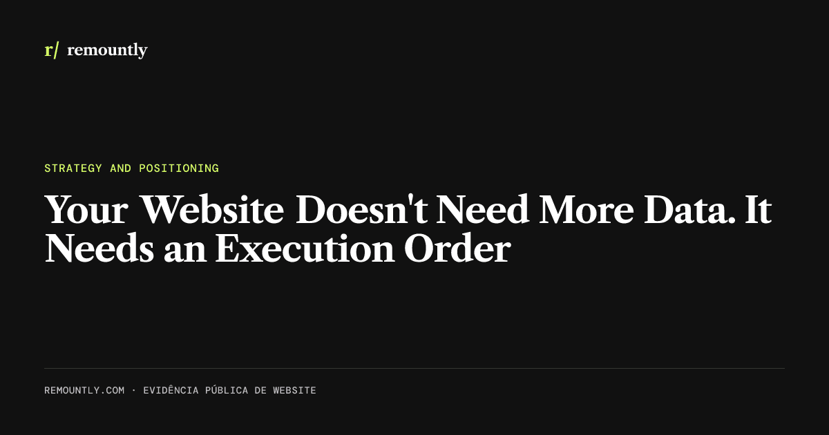 Cover image for the article: Your Website Doesn't Need More Data. It Needs an Execution Order