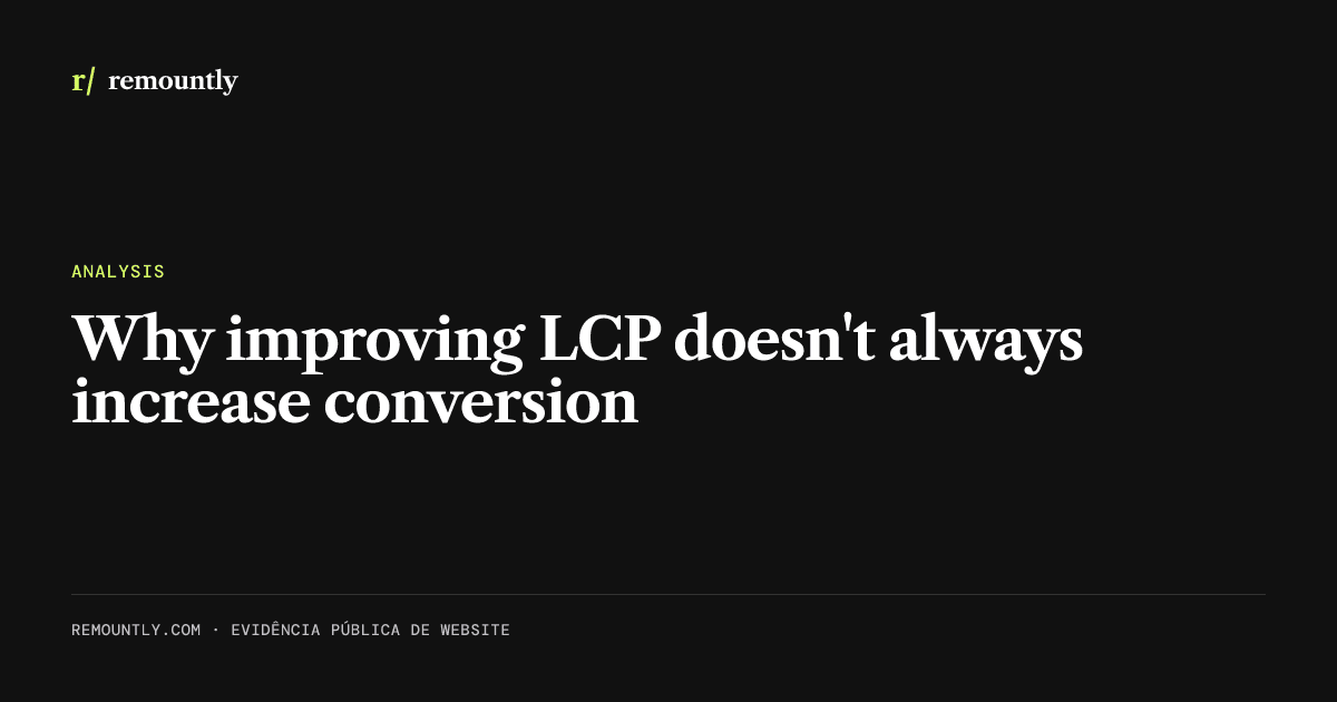 Cover image for the article: Why improving LCP doesn't always increase conversion